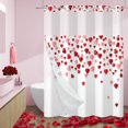 thumbnail image 1 of Mizhona Valentines Shower Curtain with Liner Pink and Red No Hook Fabric Bathroom Curtain,71"x74", 1 of 7