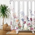 thumbnail image 1 of Mizhona Vintage Floral Shower Curtain Watercolor for Bathroom Water Resistant Boho Decorative Washable with Hooks 60"x72", 1 of 4