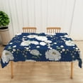thumbnail image 1 of Mizhona Vintage White Floral Rectangle Tablecloth for Table Rustic Plants Leaves in Blue Table Cloths for Picnic Party Decor,60"× 120", 1 of 5