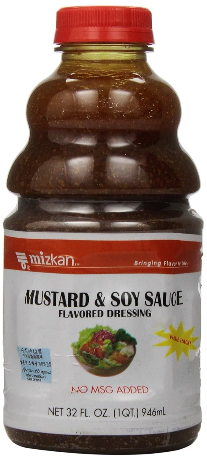 Mizkan Mustard Soy Sauce Flavored Dressing 32oz 946ml Plus NineChef Brand Coffee Tea Spoon