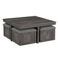 thumbnail image 1 of Mizo 6 Piece Coffee Table Set, 1 End Table, Nesting Ottomans, Rustic Brown, 1 of 4