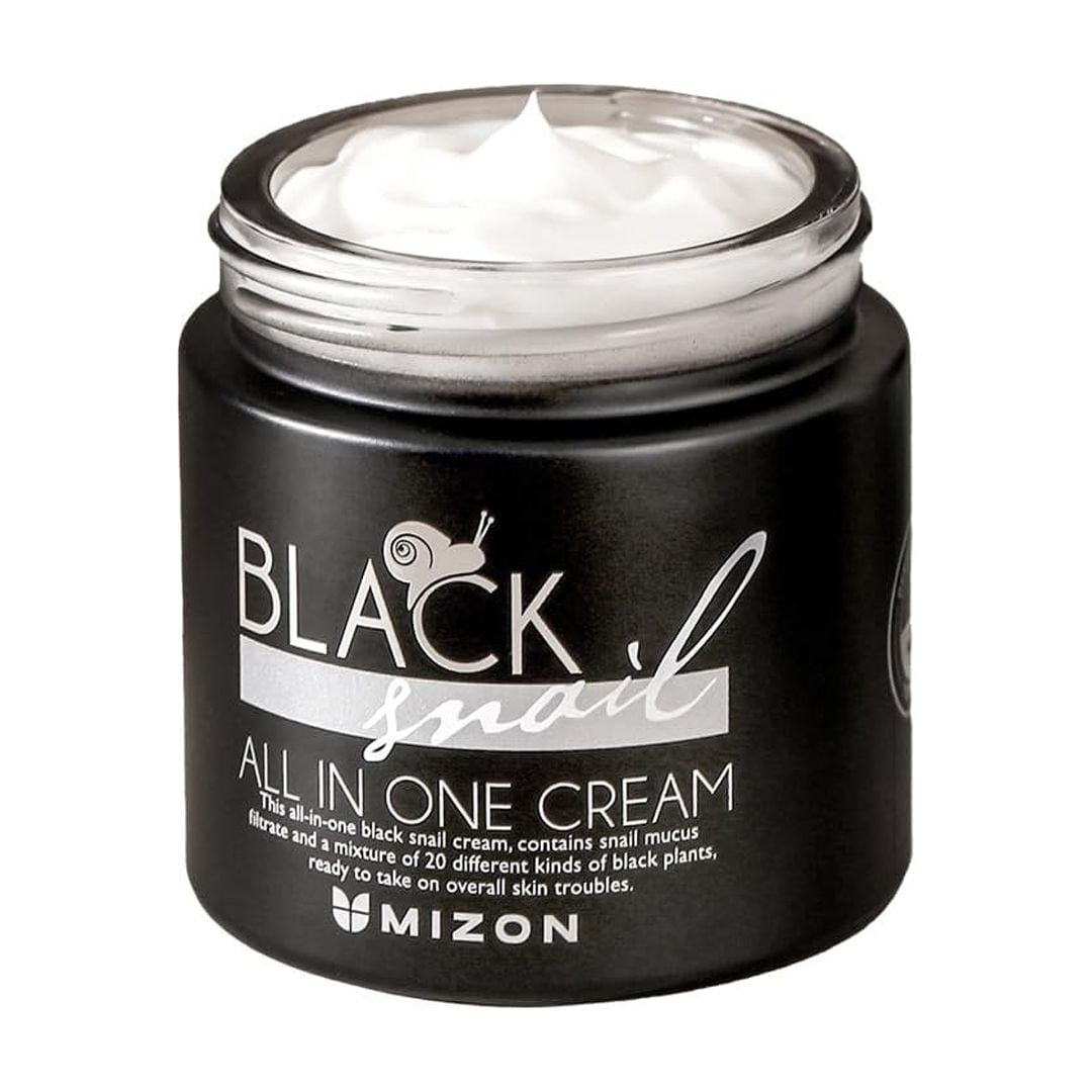 MIZON Black Snail All In One Cream Intensive Korean Skin Care Facial Moisturizing Snail Mucin Extract 2.54 fl oz