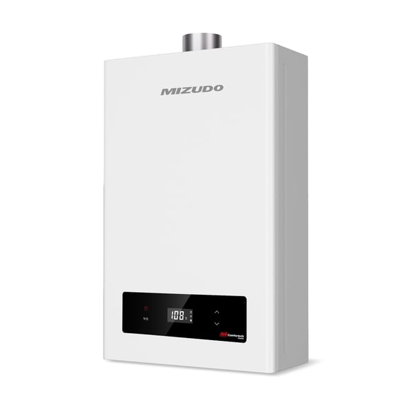 Mizudo Comfortech Classic CS120 Propane Gas Tankless Water Heater 120,000 BTU, Up to 5.2 GPM Instant Hot Water Heater LPG, Indoor Installation, CSA Certified, White