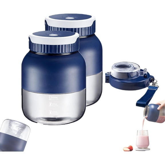 Mizuka Mini Blender, 500ml Mizuka Hand Blender — Directly Squeezed, Wireless Portable Mini Electric Blender,Usb-C Rechargeable, Self-Cleaning For Home, Office, Or Travel (2PC)