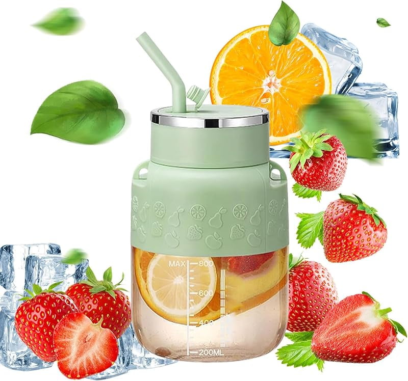 Mizuka Mini Blender, 800ml Mizuka Hand Blender, No Filter Required | Wireless | One Cup with Straw and hook, USB-C Rechargeable, Dishwasher Safe, Portable for Travel and Carrying (White)