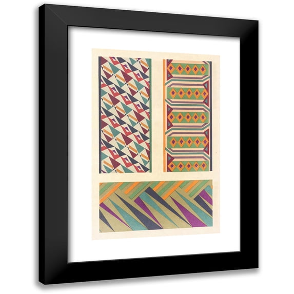 Mizuki Heitaro 11x14 Black Modern Framed Museum Art Print Titled - Abstract Pattern Portfolio Pl.24 (1930)