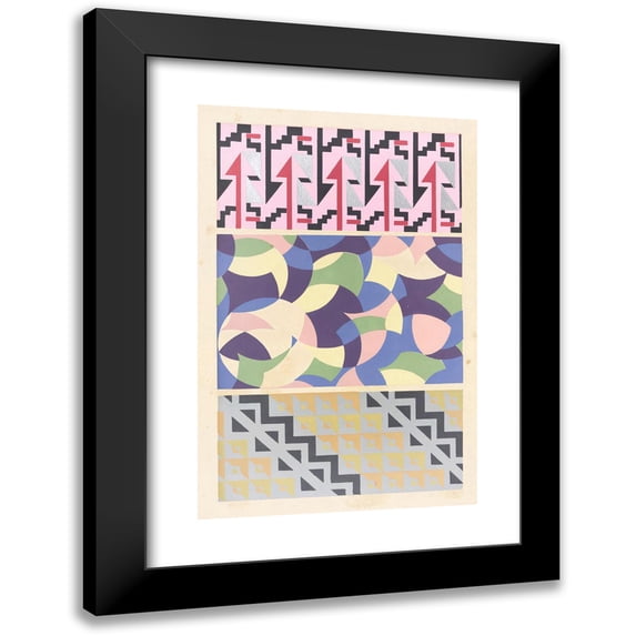 Mizuki Heitaro 11x14 Black Modern Framed Museum Art Print Titled - Abstract Pattern Portfolio Pl.28 (1930)