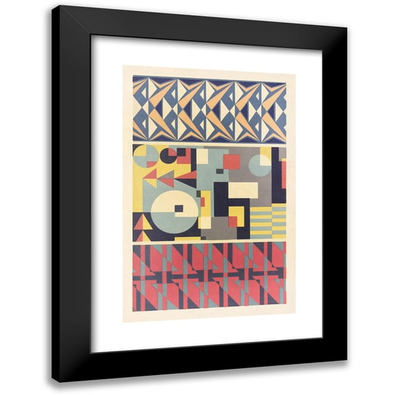 Mizuki Heitaro 17x24 Black Modern Framed Museum Art Print Titled - Abstract Pattern Portfolio Pl.10 (1930)
