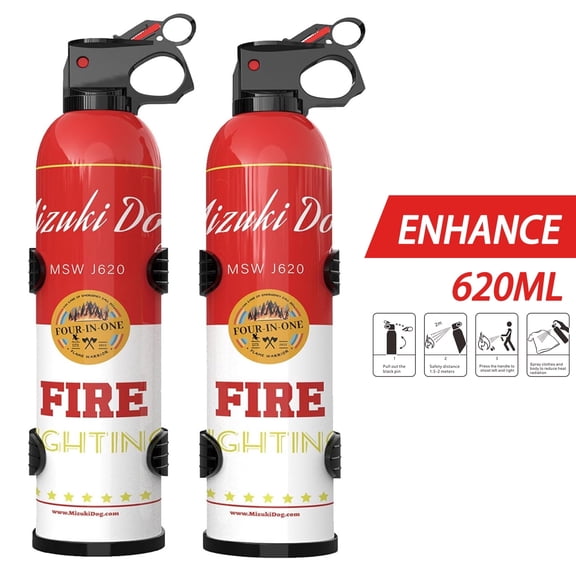 Mizuki Dog Water-Based Portable Fire Extinguisher for Home with Wall Mount Bracket