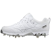 Mizuno 9-Spike  Ambition 2 Low Men's Metal Baseball Cleat, Size 8, White 0000