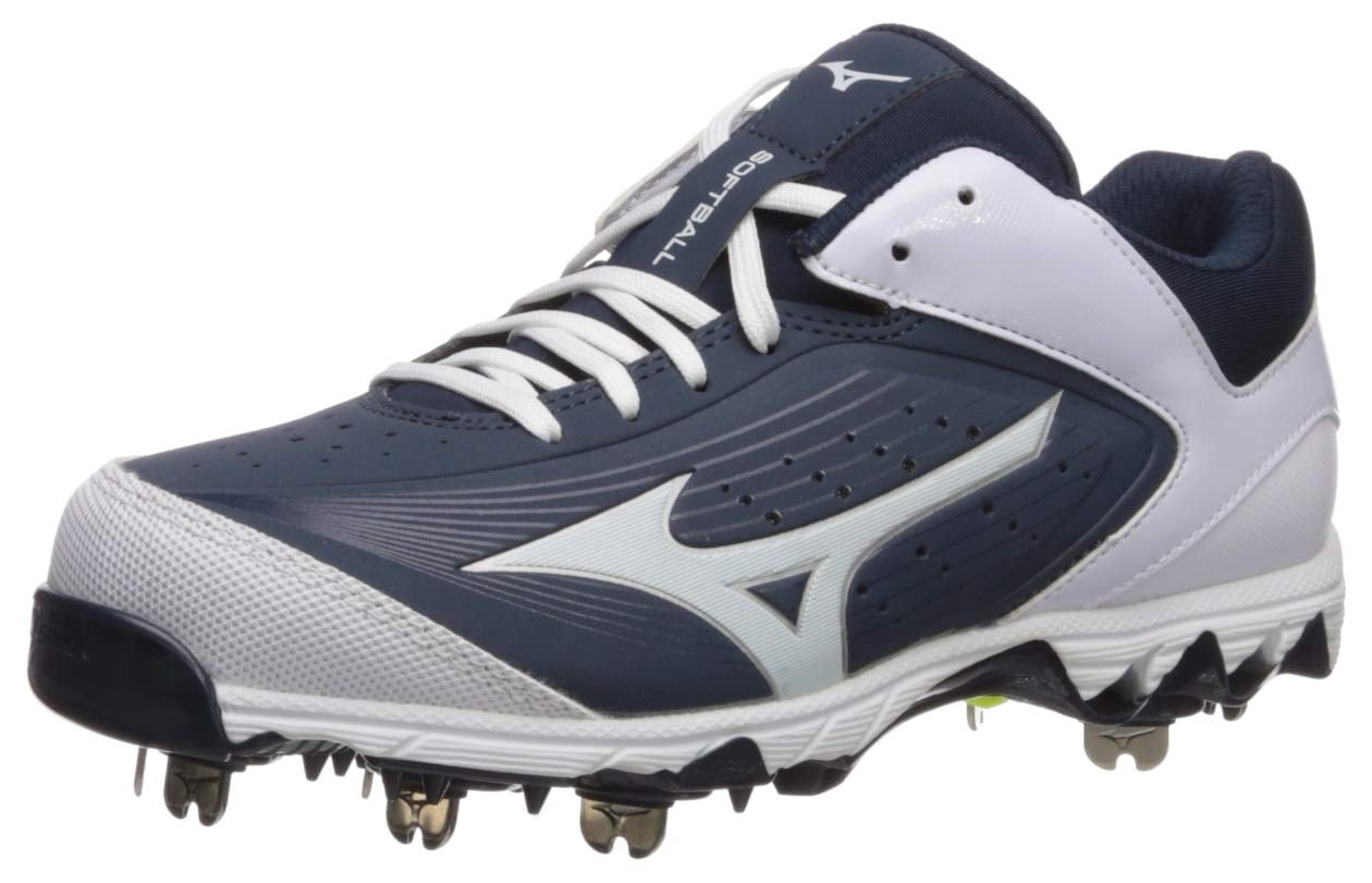 Mizuno 9 Spike Swift 5 Women's Softball Metal Cleats, Navy/White, 5.5
