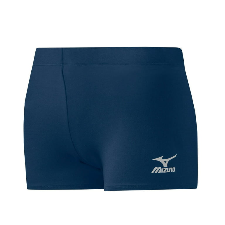 Mizuno Women's Core Flat Front 3.5 Inseam Vortex Hybrid Volleyball Shorts,  Size Extra Large, Navy (5151)