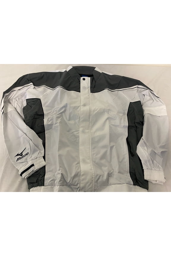 Mizuno Impermalite Long Sleeve Rain Top (White/Charcoal, MEDIUM) Golf NEW