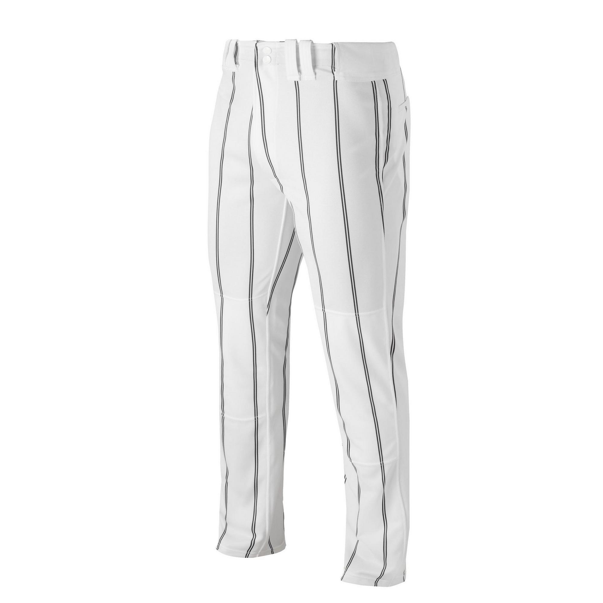 Mizuno Pro Pinstripe Pant - Large - White / Black