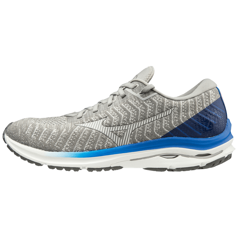 Mizuno Men s Wave Rider 24 Waveknit Running Shoe Size 15 Frost Grey White Fg00