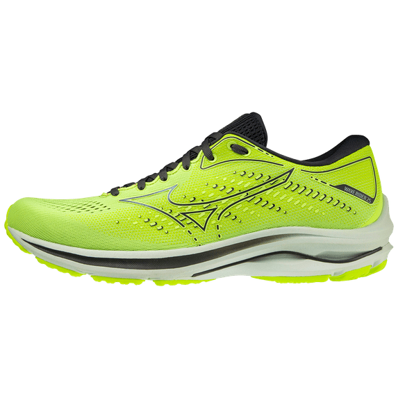 Mizuno Men's Wave Rider 25 Running Shoe, Size 12.5, Neo Lime (4M4m)