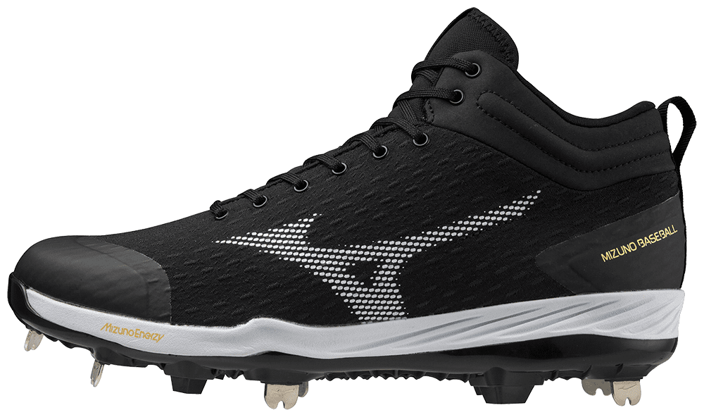 Mizuno Mizuno Dominant 4 Mid Men's Metal Baseball Cleat, Size 14, Black