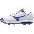 thumbnail image 1 of Mizuno Mizuno Sweep 5 Low Women's Metal Softball Cleat, Size 10.5, White-Royal (0052), 1 of 5