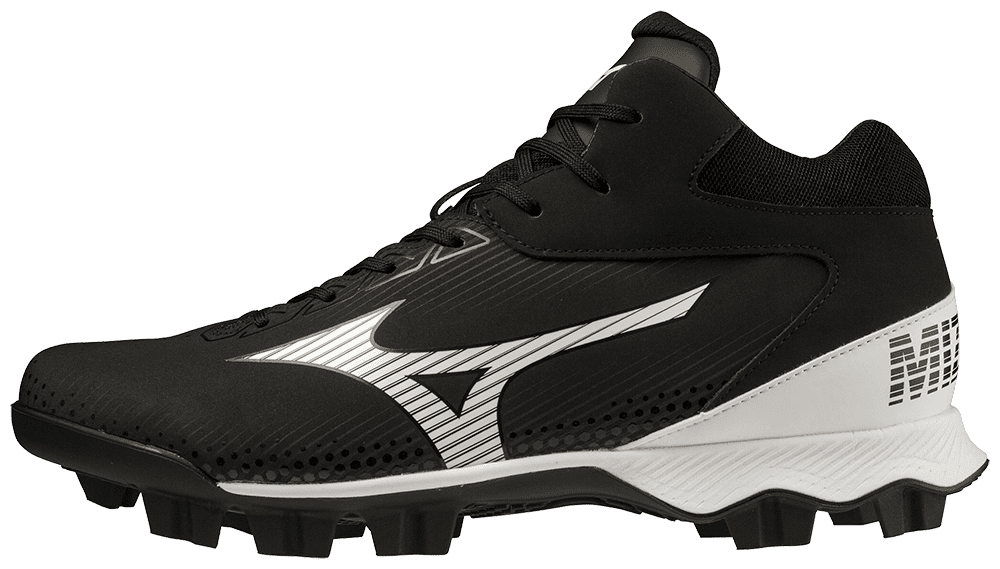 Mizuno Mizuno Wave Lightrevo Tpu Men's Molded Mid Baseball Cleat, Size 8, Black-White (9000)