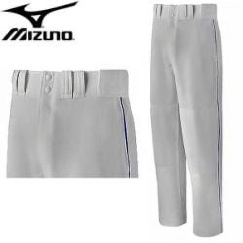 Mizuno Premier Relaxed Fit Piped Pant - Full Length Unhemmed - Grey/Royal - S