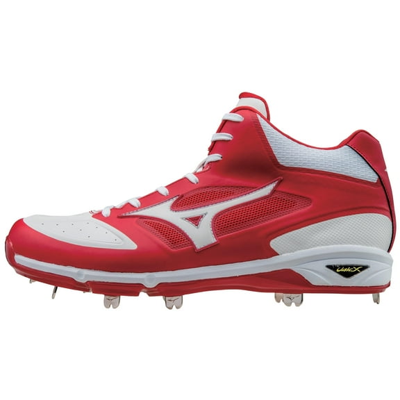 Mizuno USA, Inc. Unisex Anatomical Fit "Athletic Baseball" Mid Cleat, Red & White