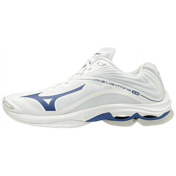 Mizuno Wave Lightning Z6 Women's Volleyball Shoe, Size 7, White-Navy (0051)