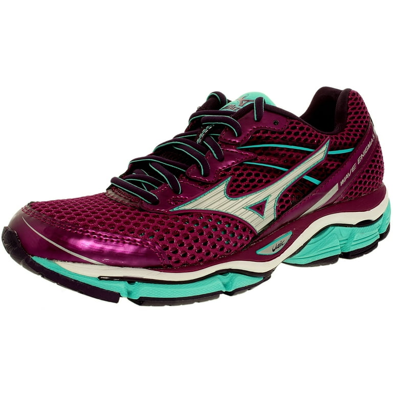 Mizuno Women s Wave Enigma 5 Fuschia Silver Teal Low Top Fabric