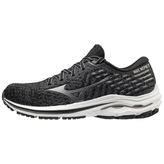 Mizuno Women's Wave Inspire 17 Waveknit™ Running Shoe, Size 7.5, Black-Platinum Gold (907A)