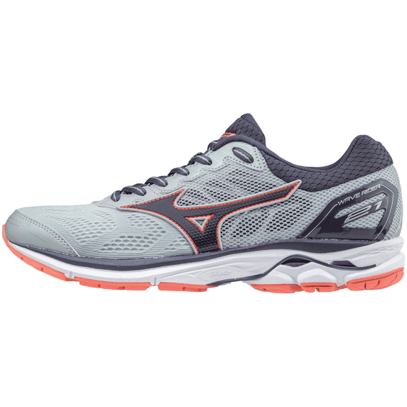Mizuno Women's Wave Rider 21 Running Shoe, Size 6.5, High Rise-Graystone (9K9l)