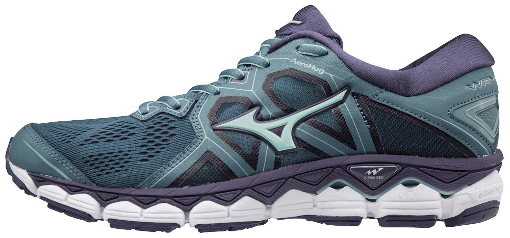 Mizuno Women's Wave Sky Running Shoe, Size 7, Blue Mirage-Purple