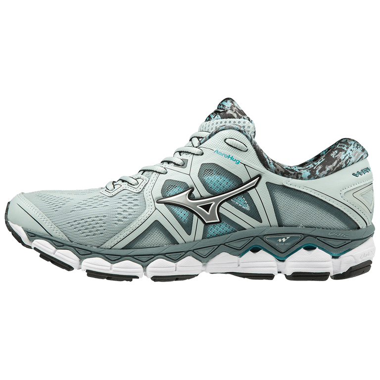 Mizuno Women's Wave Sky Running Shoe, Size 7, Sky Gray-Silver