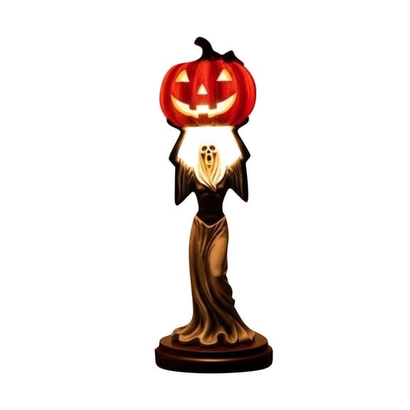 Mjers 2025 NEW Halloween Pumpkin Night Light - Cute&Spooky Pumpkin Night Light Resin LED Lamp Rechargeable