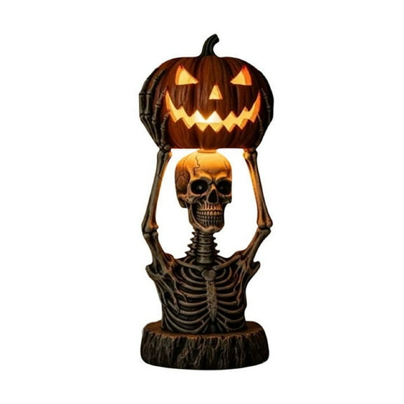 Mjers 2025 NEW Halloween Pumpkin Night Light - Cute&Spooky Pumpkin Night Light Resin LED Lamp Rechargeable