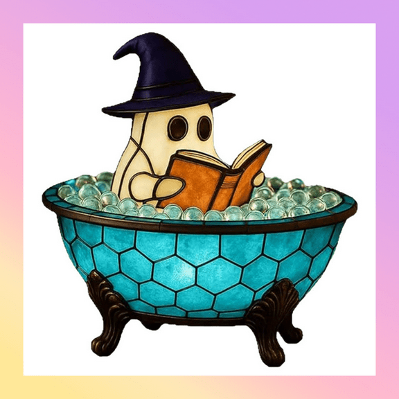 Mjers Halloween Lamp Ghost Night Light Ghost Bubble Bath Lamp - Cute LED Lamp for Bathroom Decor, Color-Changing Mood Light, Ghost-Themed Bathtub Accent Lamp for Halloween Party or Gift