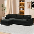 thumbnail image 1 of Mjkone 106" L Shaped Couch, Velvet Sectional Sofa with Chaise, Oversized Couches and Sofas for Living Room (Dark Grey-Left), 1 of 5