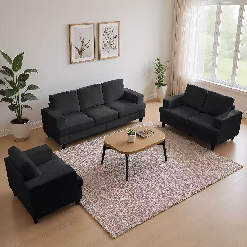 Mjkone Living Room Furniture Sofa Sets, Modern 3 Pieces Sectional Sofa ...
