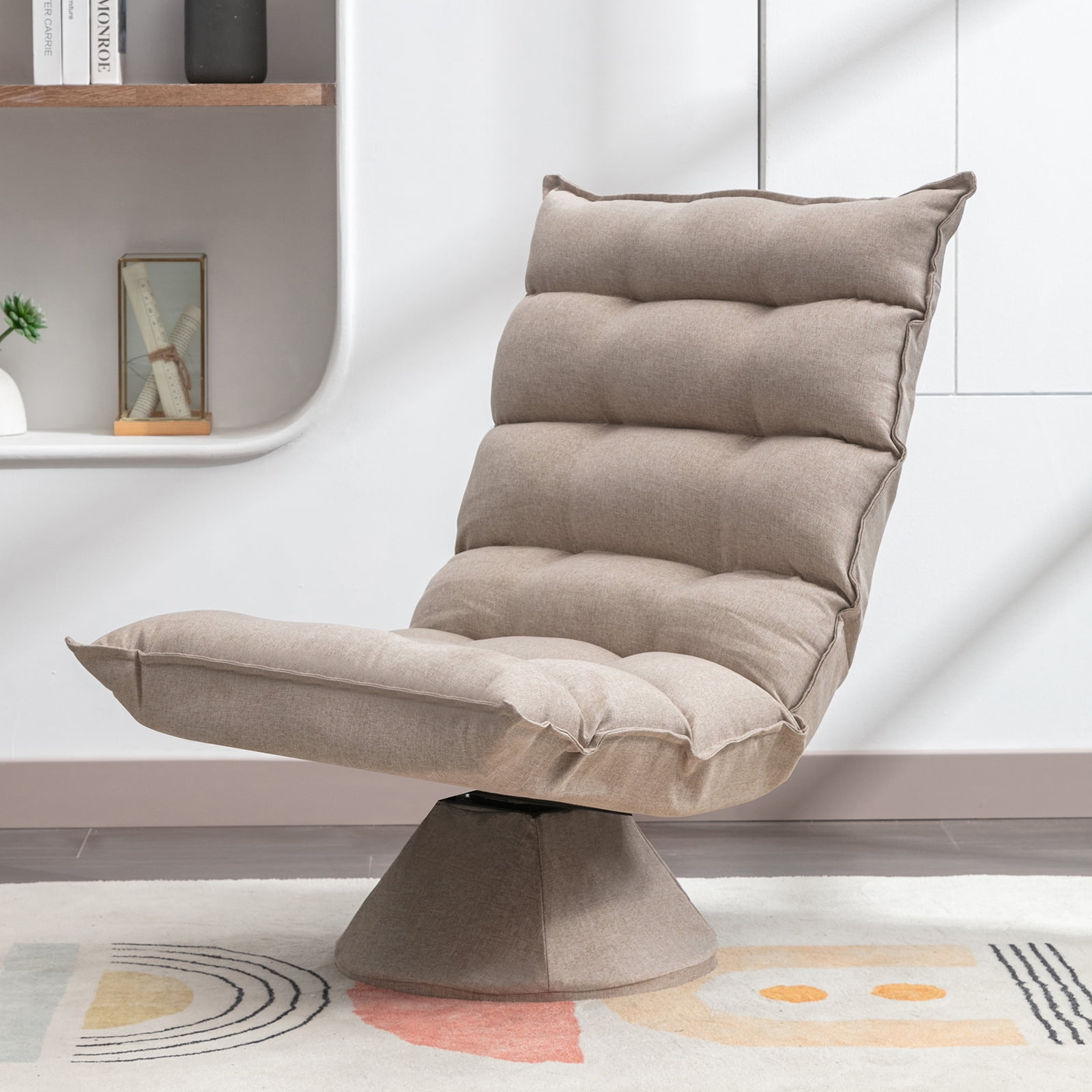 Mjkone 360Degree Swivel Gaming Floor Chair with Foldable Adjustable