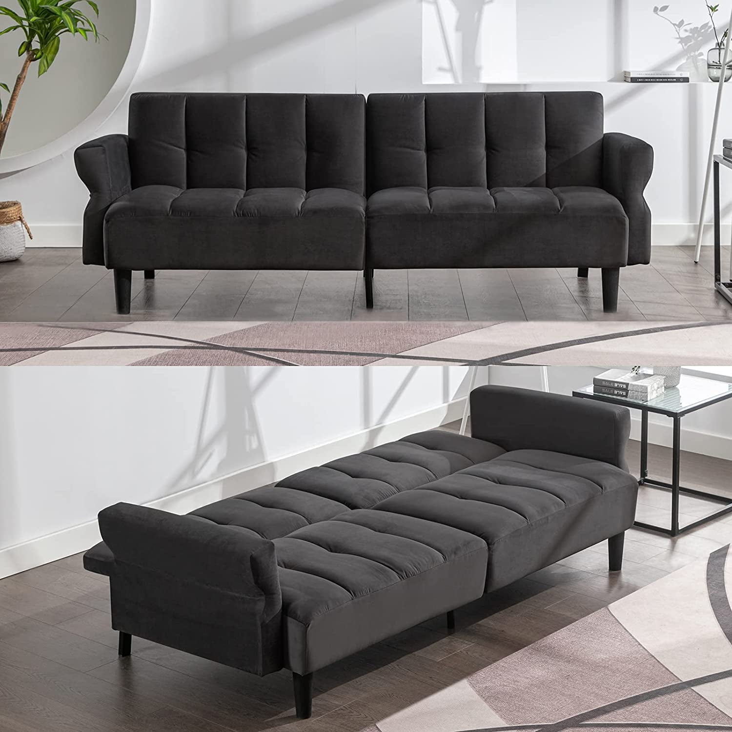 Mjkone Modern Futon Couch & Bed, 77 Mjkone Modern Futon Couch & Bed, 77