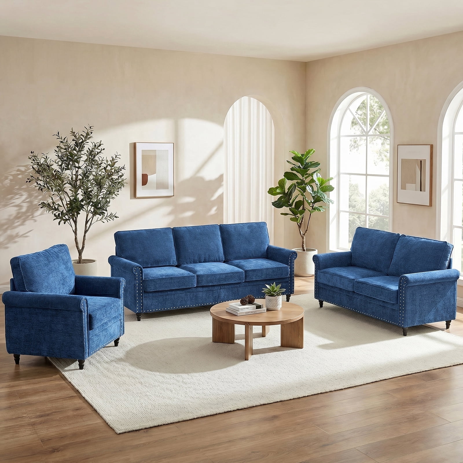 Mocha Color Reversible L/R Sectional Sofa set Polyfiber Cushion
