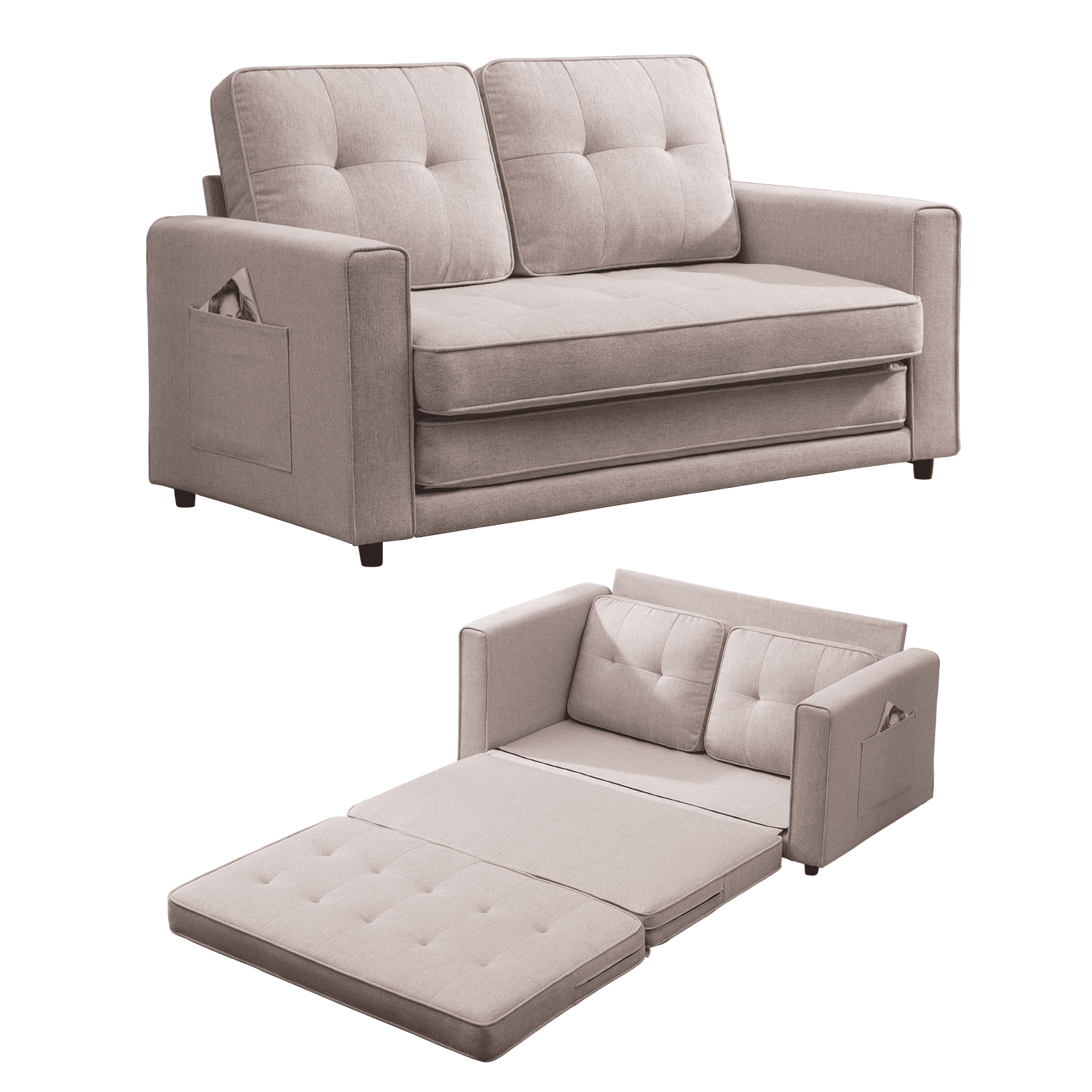 Mjkone Convertible Sofa Bed, Upholstered Loveseat Couch,Futon loveseat