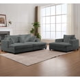 thumbnail image 1 of Mjkone Living Room Furniture Sets with Ottoman, Loveseat and Armchair Couch Set, 5PCS Sectional Sofas with Storage Armrest,Light Gray, 1 of 7