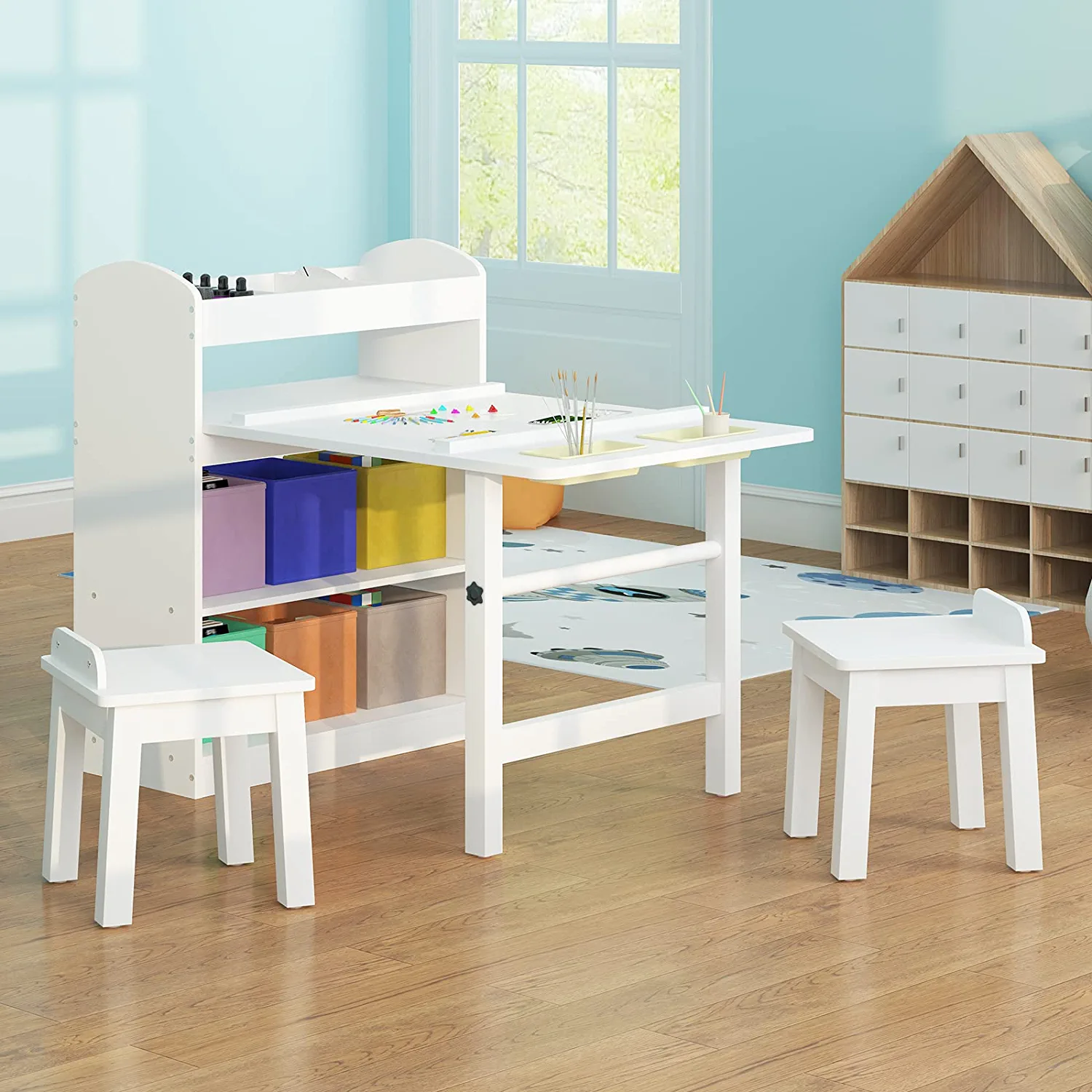https://i5.walmartimages.com/seo/Mjkone-Kids-Art-Table-2-Chairs-Drawing-Painting-Sets-Chirldren-Kid-Craft-Supplies-Storage-Shelves-Canvas-Bins-Paper-Roll-Preschool-Toddler-Wooden-Lea_048db7b5-e157-4aaf-b7be-4d51ba97b570.5c260a0105ef2c636e28d3fa20e172a4.jpeg