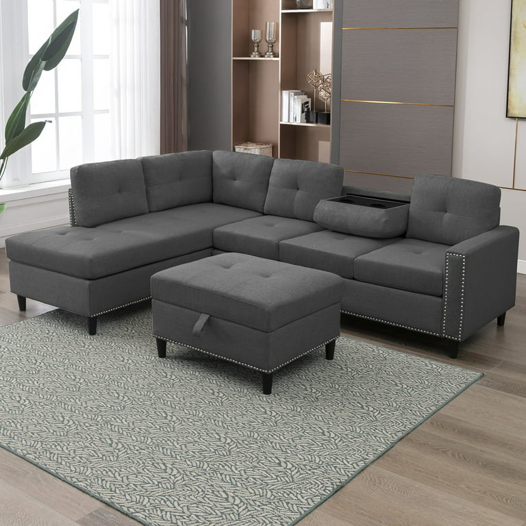 Mjkone L Shaped Sectional Sofa With