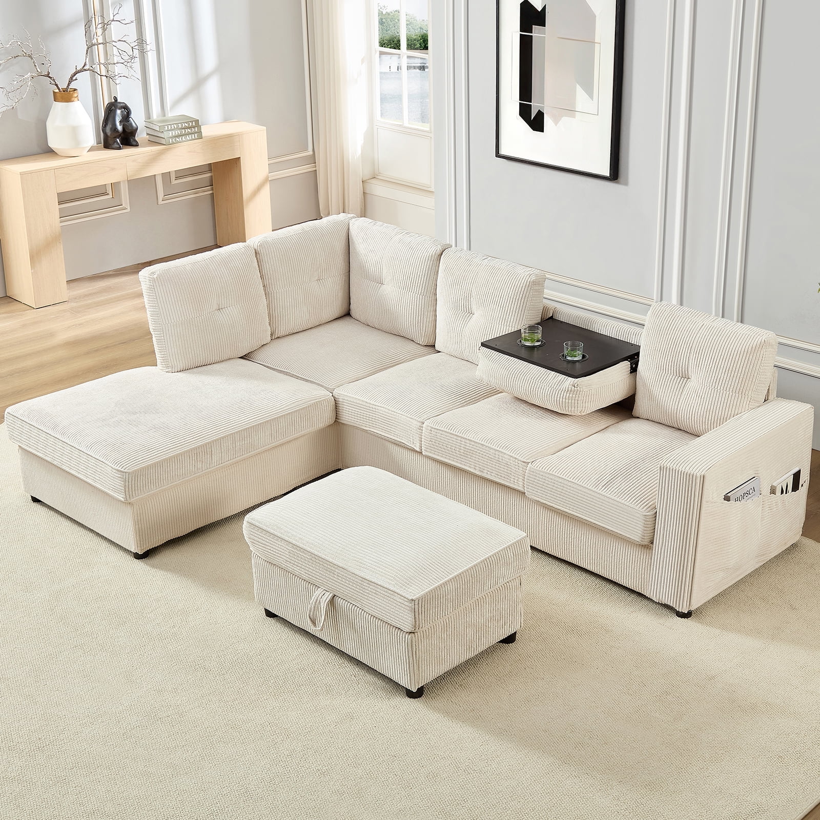 Mjkone Large Modern L-Shaped Sectional Sofa with Left Hand Facing