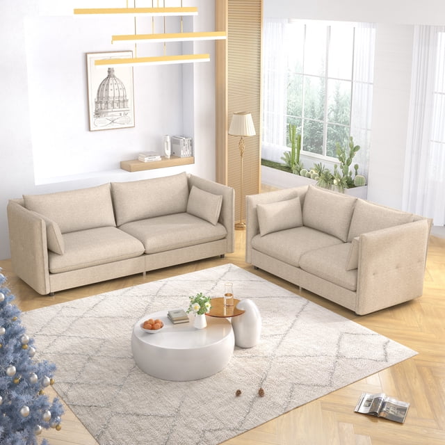 Mjkone Modern 2 Pieces Living Room Furniture Sofa Sets with Adjustable ...