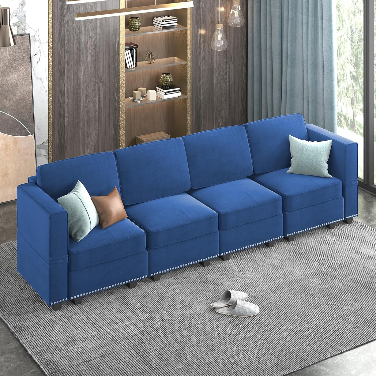 Modular Sofa With Flexible Armrest And Backrest Positioning