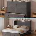 thumbnail image 1 of Mjkone Murphy Bed Cabinet with USB Charging Station, Cube Cabinet Bed with Mattress, Folding Chest Bed Queen Size for Living Room/Bedroom-Dark Gray, 1 of 9