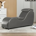 thumbnail image 1 of Mjkone PU Leather Yoga Chair,Curved Yoga Chaise Lounge with Washable Cover for Stretching Exercising Relaxing (Dark Grey), 1 of 7