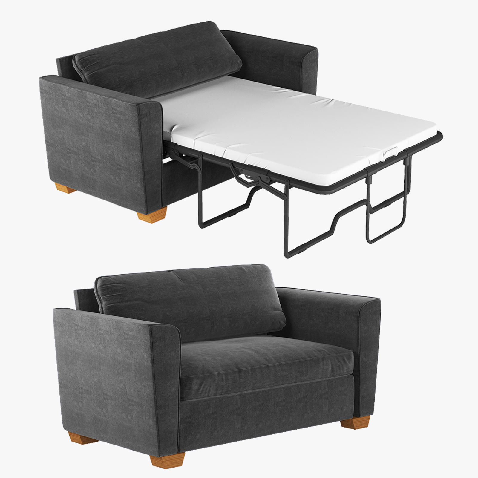 Mjkone Pull Out Sofa Bed, Sleeper Sofa Bed with Memory Foam Mattress, 2