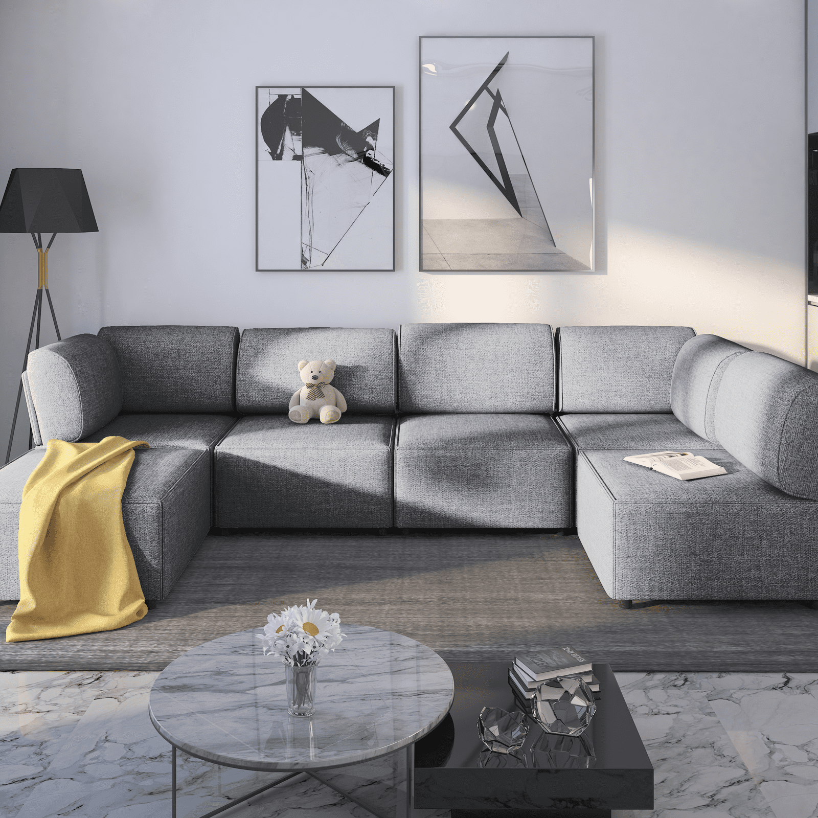 Mjkone Sectional Couch Futon Sofa Bed